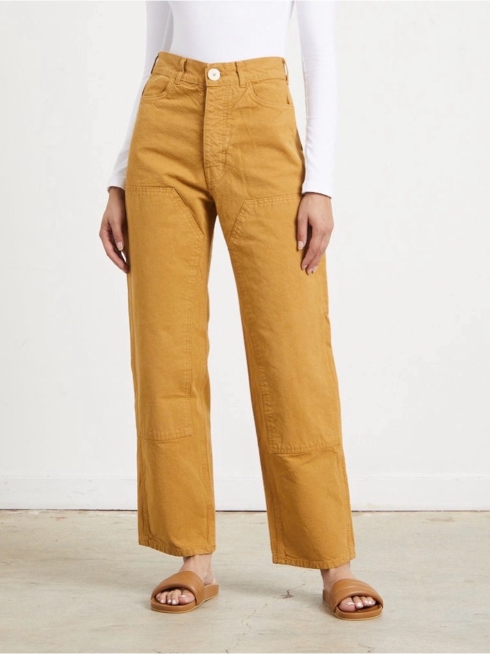 Jesse Kaam Handy Canvas Pant 6 Wide Straight High Rise Minimalist Utility Chic